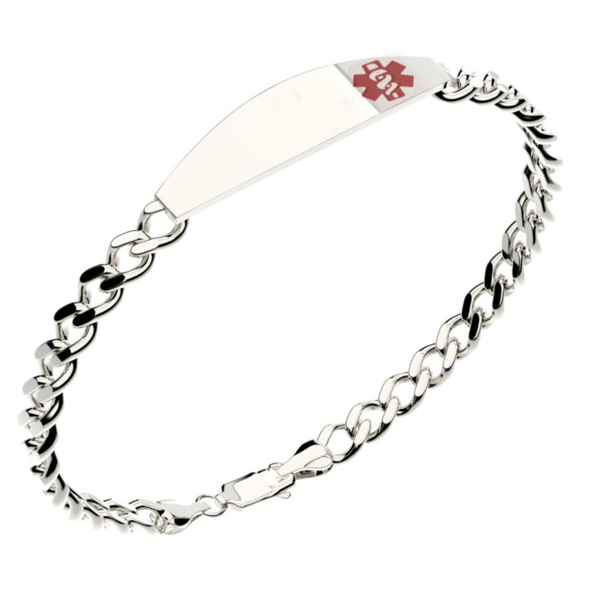 Sterling Silver Polished Black Onyx Rounded Byzantine Chain Bracelet – AJ's  Jewelers